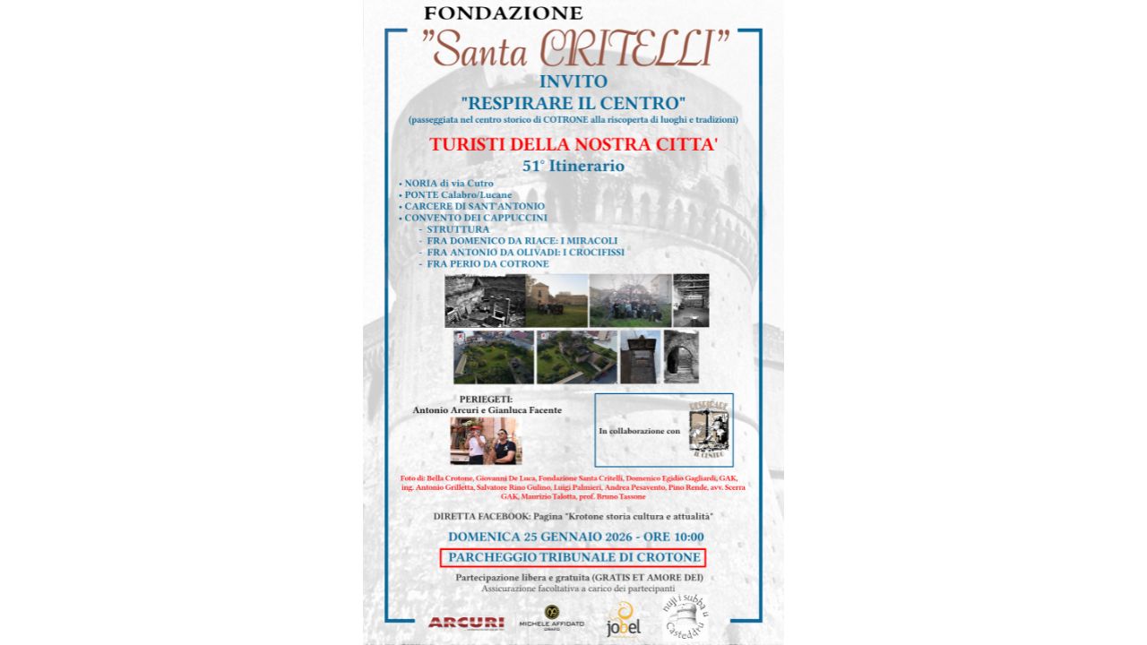 “Respirare il Centro”: la storia di Crotone in cammino tra luoghi, memoria e identità