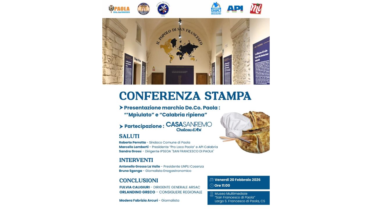 Paola lancia il marchio De.Co.: tradizione, gusto e identità territoriale protagonisti anche a Casa Sanremo 2026