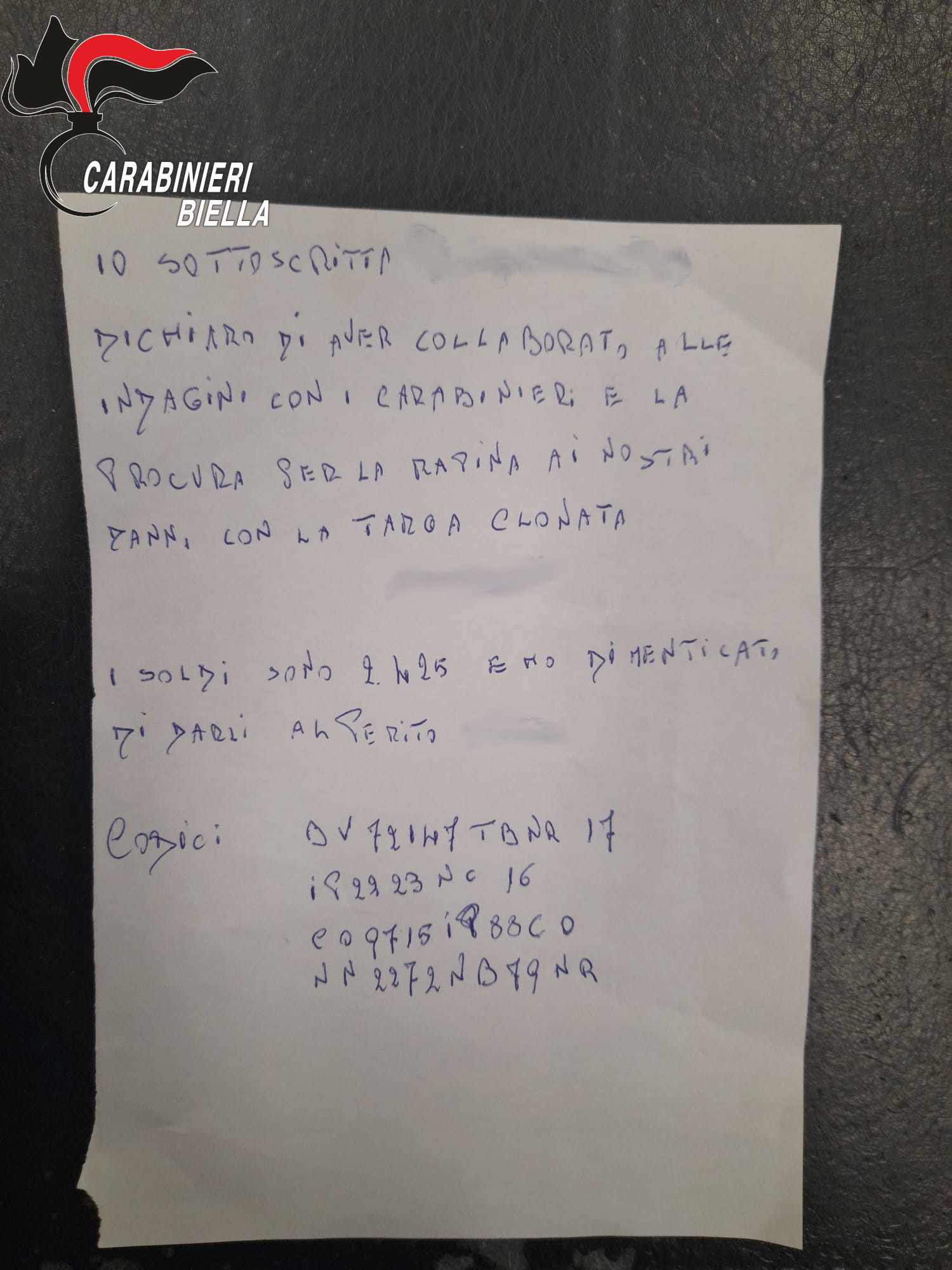 Finti Carabinieri smascherati: due arresti a Biella e oltre un chilo d’oro restituito a un’anziana