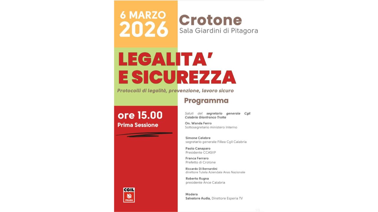 Crotone chiama a raccolta le istituzioni: alleanza operativa per legalità, appalti trasparenti e lavoro sicuro