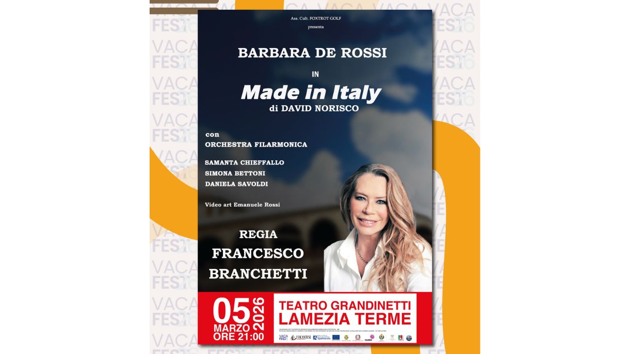 Barbara De Rossi illumina Lamezia: “Made in Italy” emoziona Vacantiandu 2026