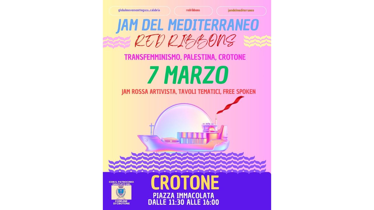 Arte, diritti e solidarietà: a Crotone arriva la “Jam del Mediterraneo – Red Ribbons”