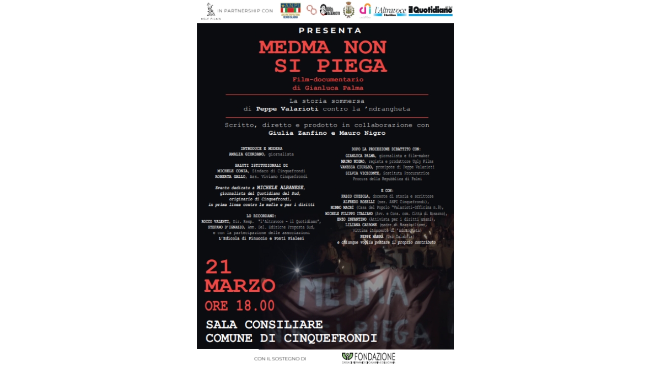 “Cinquefrondi accende la memoria: cinema, impegno e legalità contro le mafie”