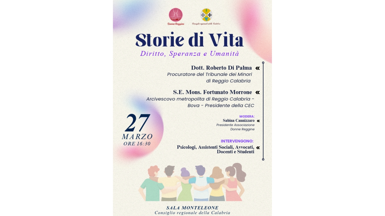 “Storie di Vita”: a Reggio Calabria un grande incontro su giovani, giustizia e umanità