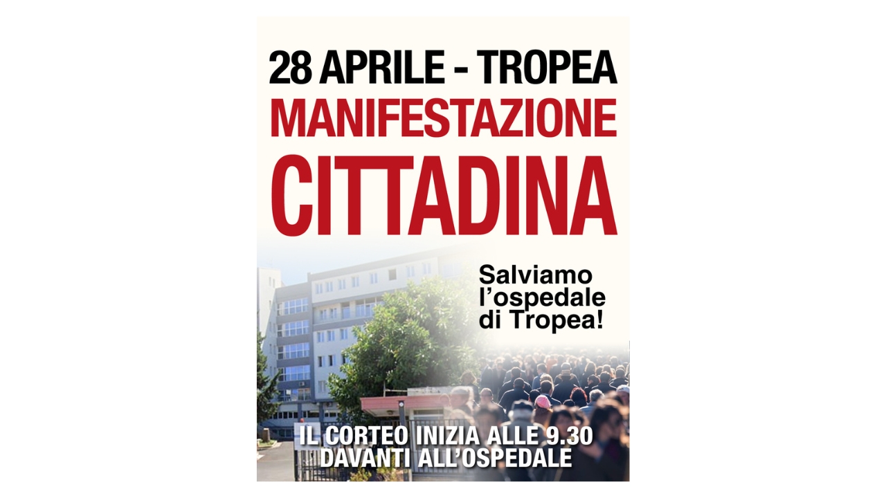 Tropea alza la voce per la sanità: il 28 aprile corteo pubblico in difesa dell’ospedale e del diritto alle cure