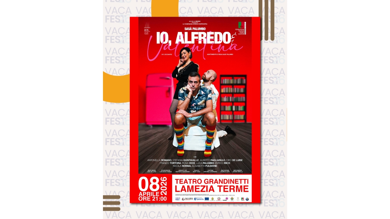 Il VacaFest infiamma Lamezia: al Grandinetti arriva la travolgente comicità di “Io, Alfredo e Valentina”