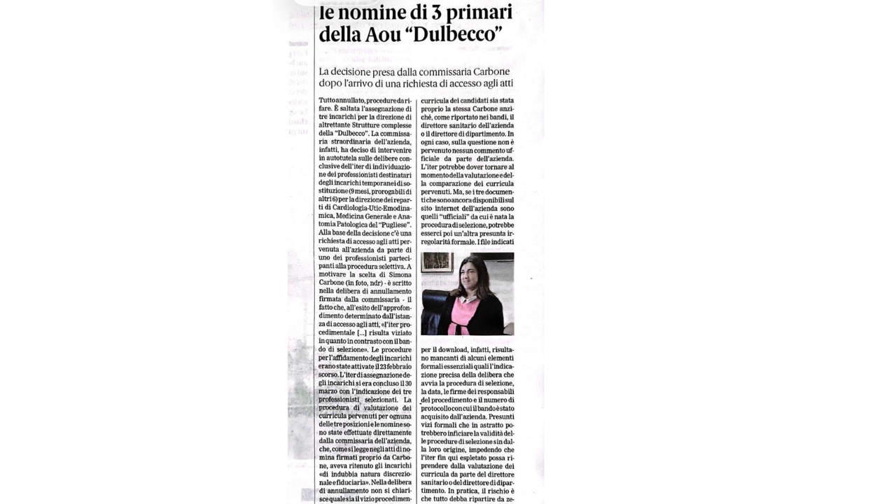 Nomina Dulbecco bis: stesso esito, ma la trasparenza resta sotto accusa