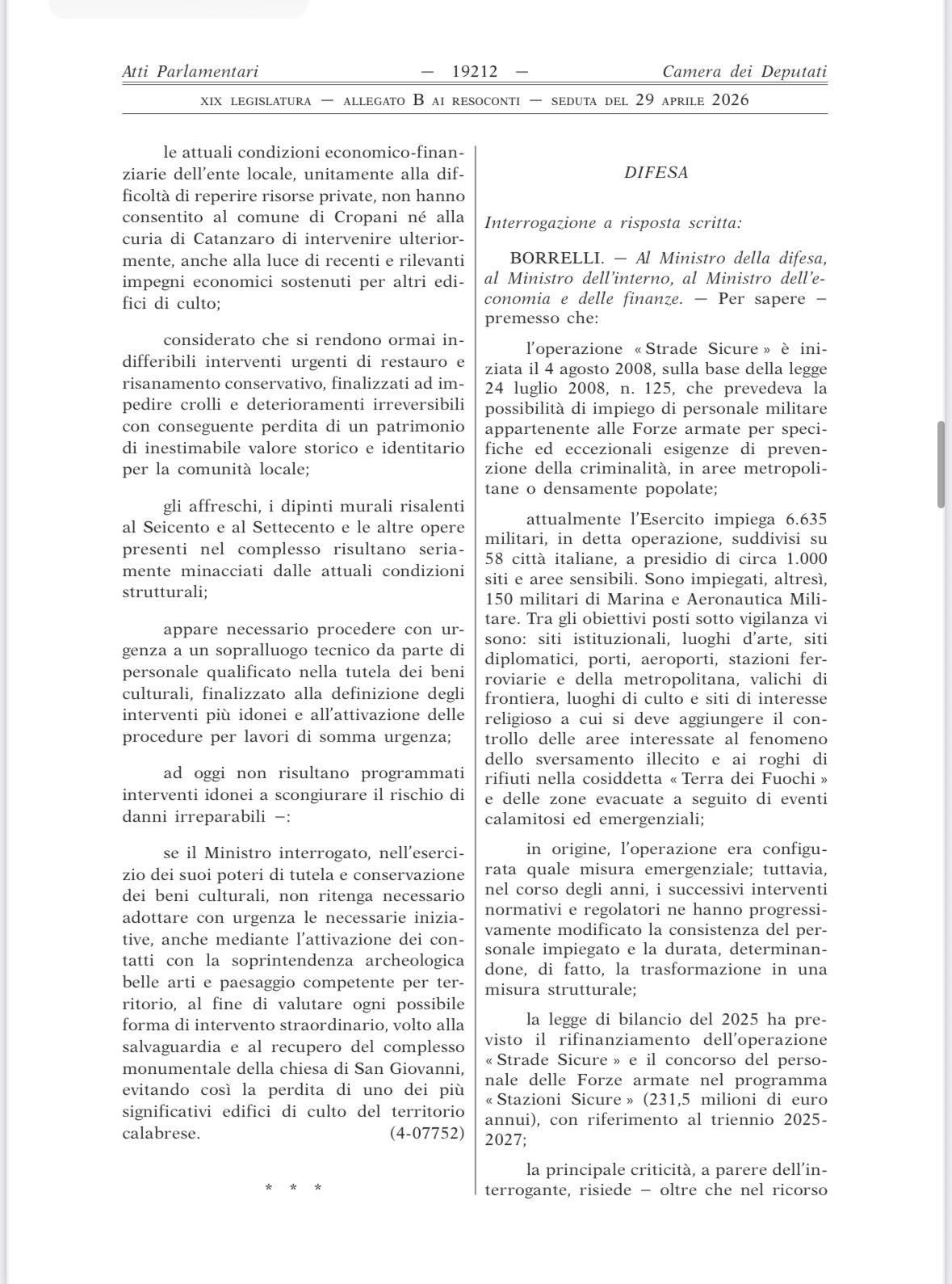 Cropani, il caso della Chiesa di San Giovanni arriva in Parlamento: scatta l’interrogazione al Ministero della Cultura