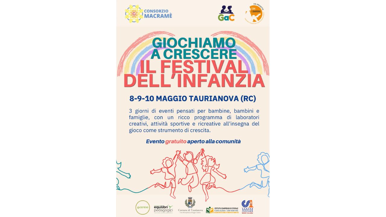 “Taurianova diventa la città dei bambini: al via il Festival ‘Giochiamo A Crescere’ tra educazione, gioco e inclusione”