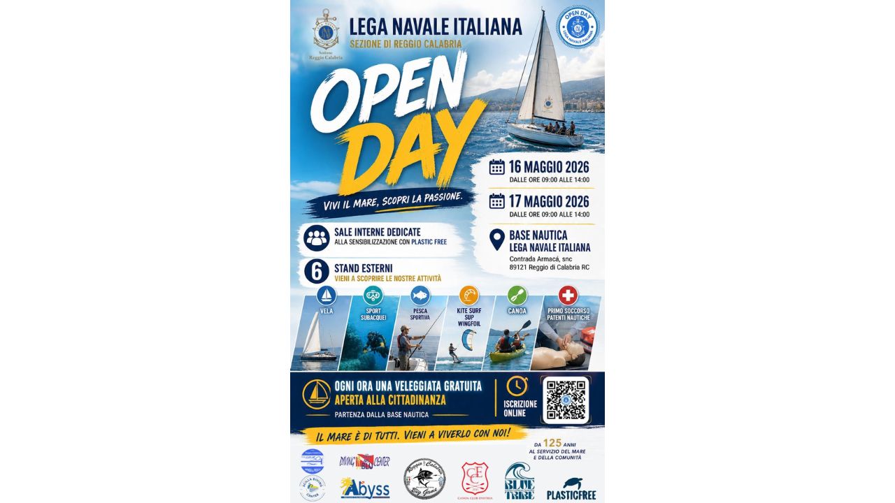 “Il mare come scuola di vita”: la Lega Navale apre le porte con l’Open Day 2026 a Reggio Calabria