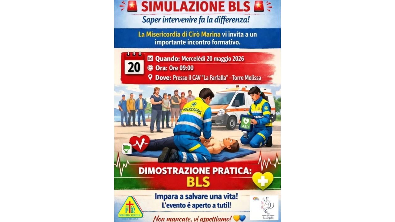 “Imparare a salvare una vita”: la Misericordia di Cirò Marina porta il BLS al Centro Antiviolenza La Farfalla
