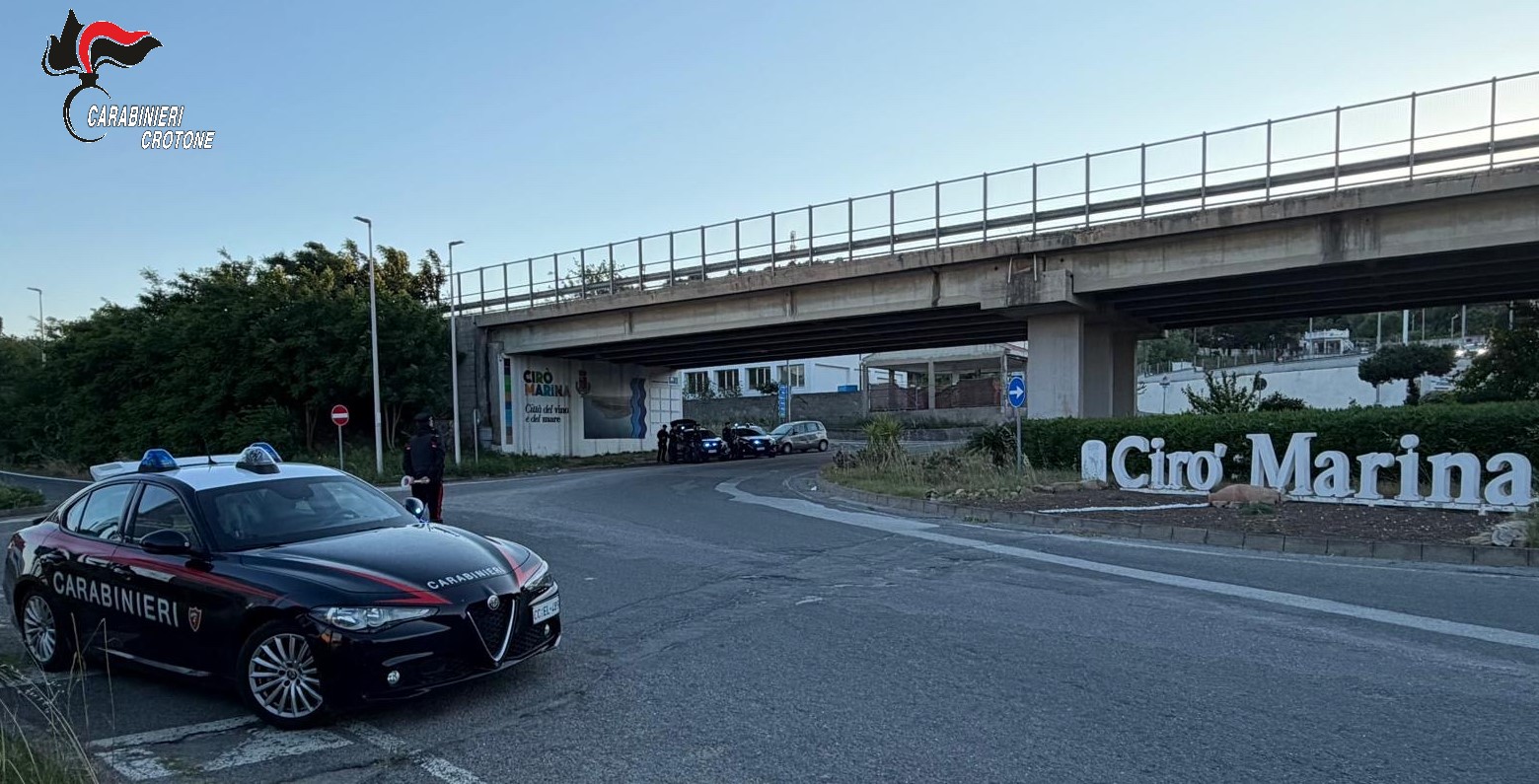 Maxi operazione dei Carabinieri nel Crotonese: 19 pattuglie in azione, un arresto e raffica di controlli sulle strade