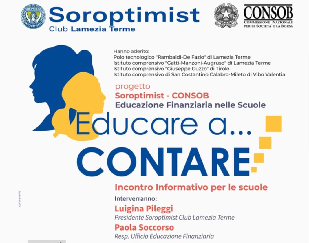 Alfabetizzazione Fiscale contro il Gender Gap: Soroptimist e Consob Lanciano "Educare a... contare"