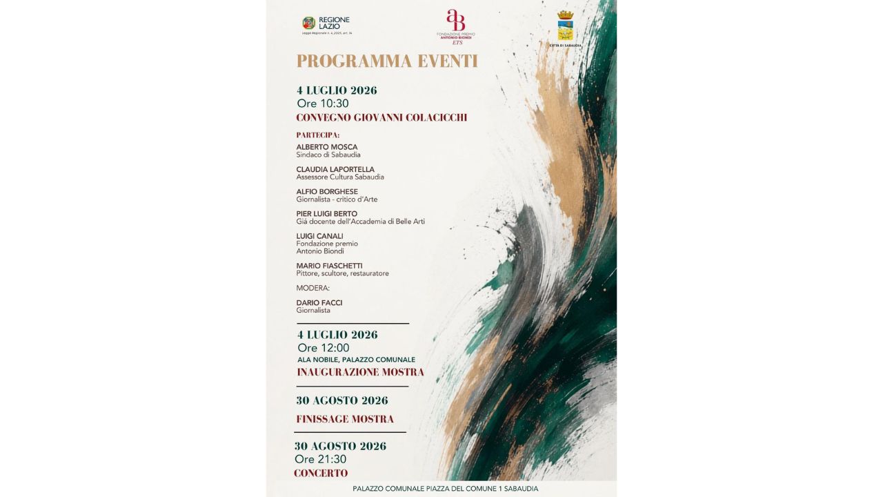 Sabaudia celebra l’arte che unisce generazioni: omaggio a Giovanni Colacicchi e ai nuovi talenti