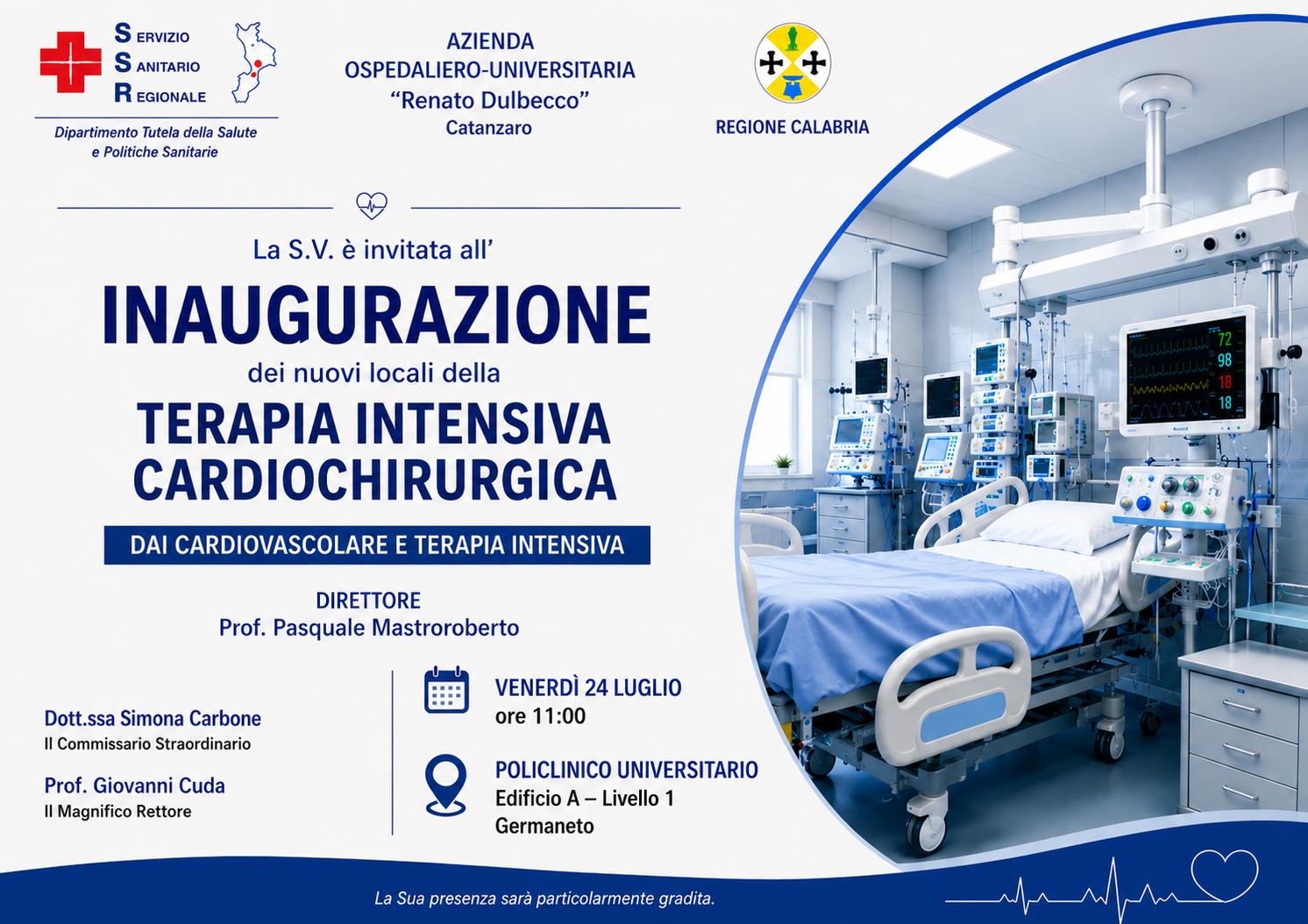 CUORE E INNOVAZIONE: LA CARDIOCHIRURGIA DI CATANZARO APRE UNA NUOVA ERA