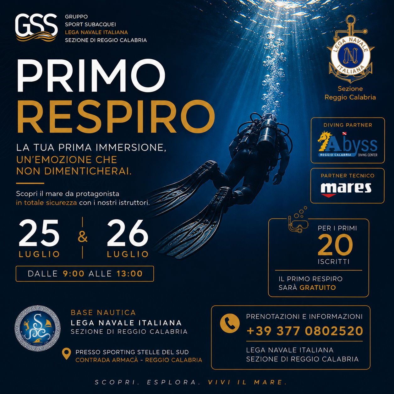 “Primo Respiro”: Reggio Calabria si immerge nel cuore del mare