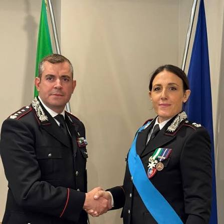 Jessica Barattin al comando dei Carabinieri di Girifalco
