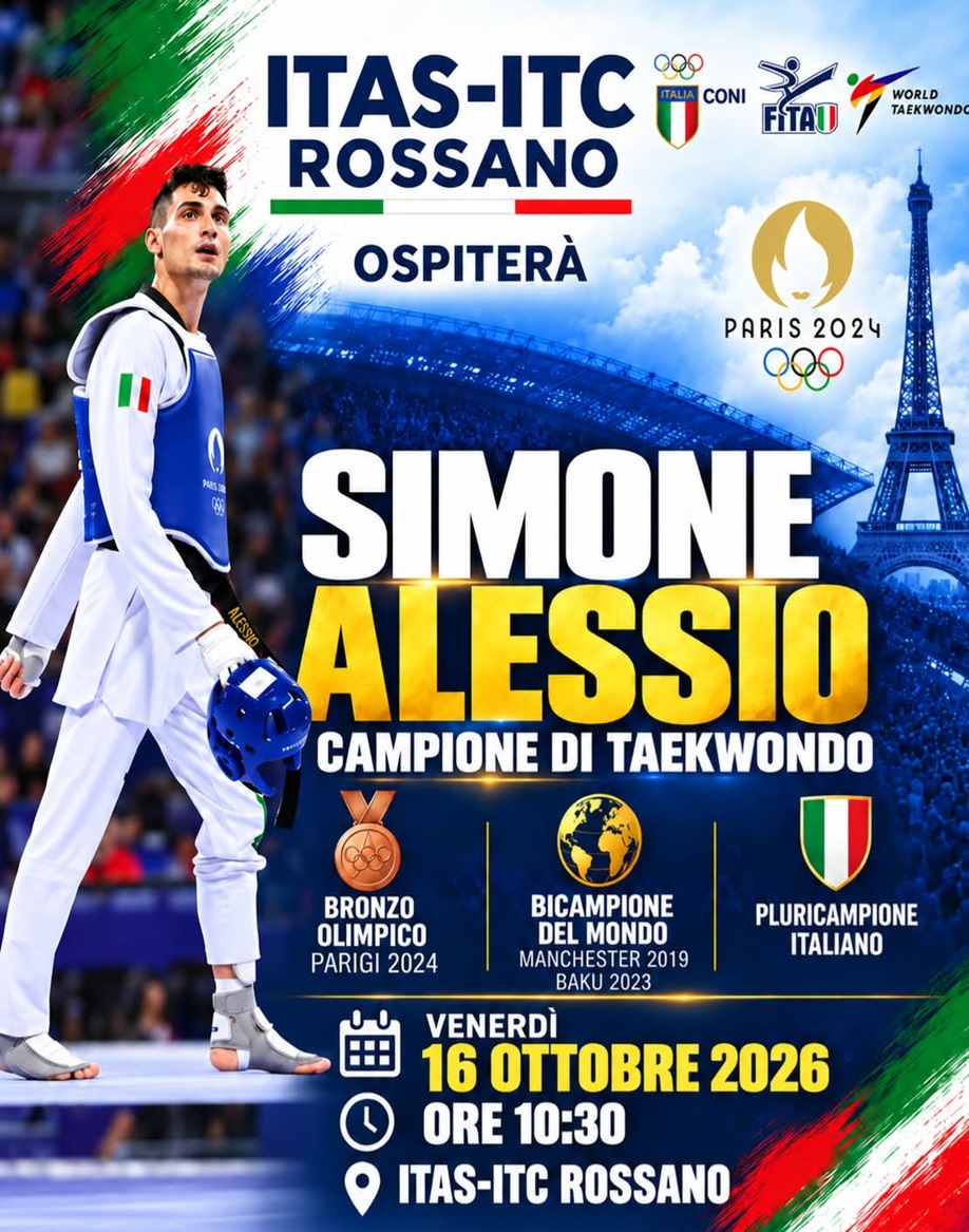Rossano, il campione olimpico Simone Alessio incontra gli studenti dell’ITAS-ITC
